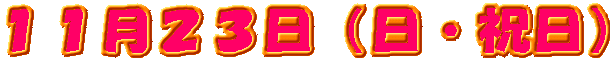 １１月２３日（日・祝日）
